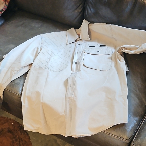 Men's Beige KING RANCH Lewis Creek Khaki Shooting Shirt SIZE M - Picture 1 of 16